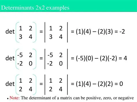 Calculating the 2x2 Determinants