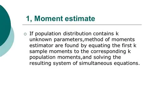 Equating Population and Sample Moments