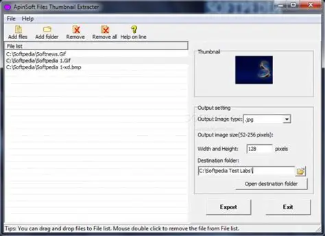 Features of ApinSoft Files Thumbnail Extracter