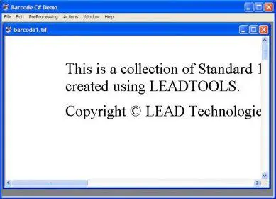 Features of LEADTOOLS ClickOnce BarcodeDemo