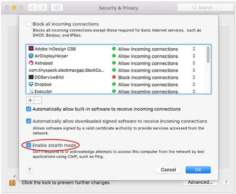 Firewall or Security Settings