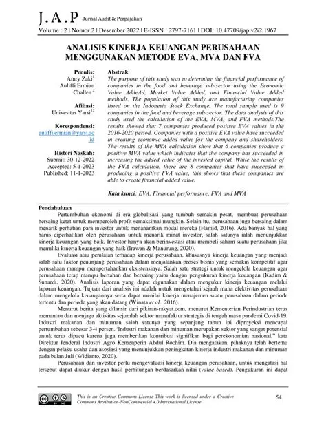 Importance of EVA and FVA Analysis