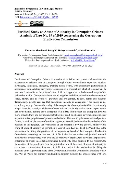 Juridical Analysis of Law Number 20 of 2001 Concerning Eradication of Corruption Crimes