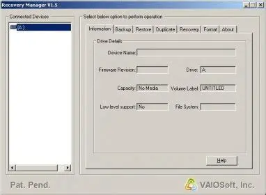Key Features of VAIOSoft Recovery Manager