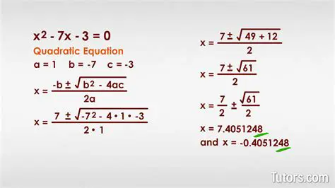 Quadratic equation with multiple variables