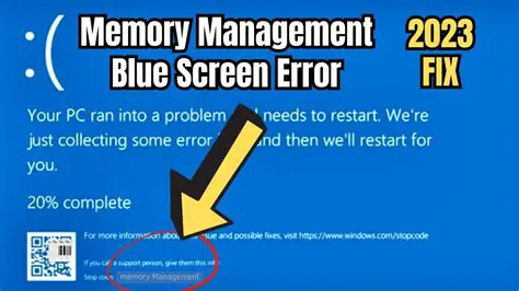 Symptoms of Memory Management Error