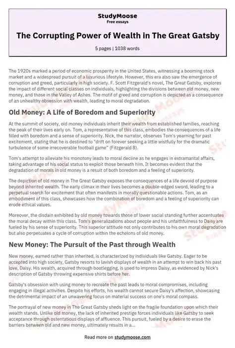 The Corrupting Influence of Wealth