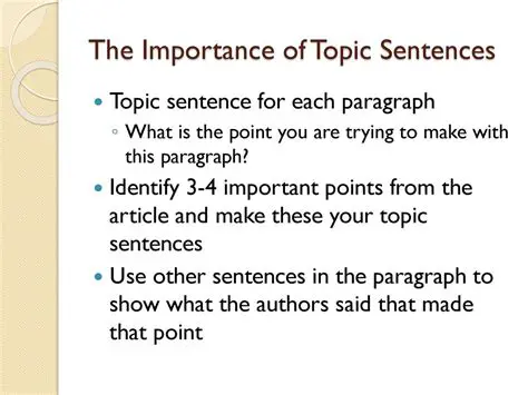 The Importance of Topic Sentences