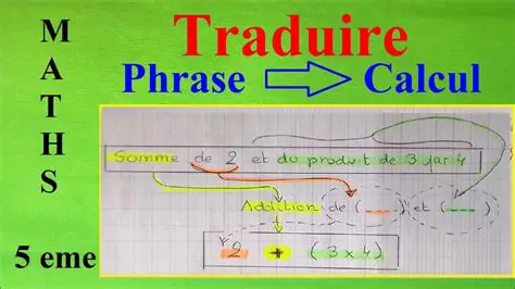 Traduire la phrase en un calcul en ligne