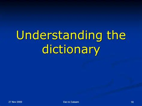 Understanding the Dictionary Structure