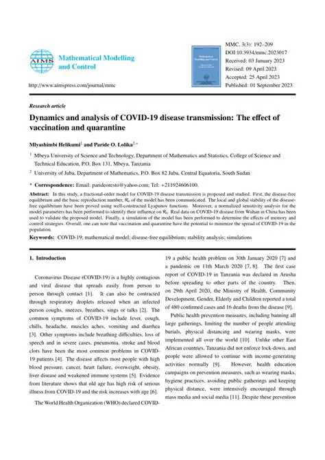 Vaccination and quarantine