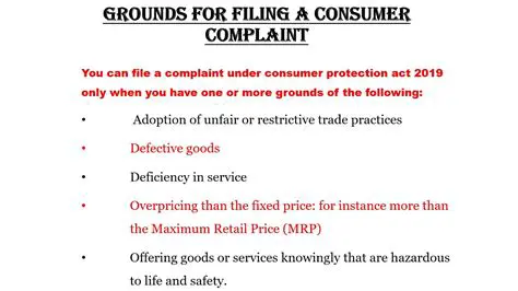 Valid Grounds for Filing a Complaint